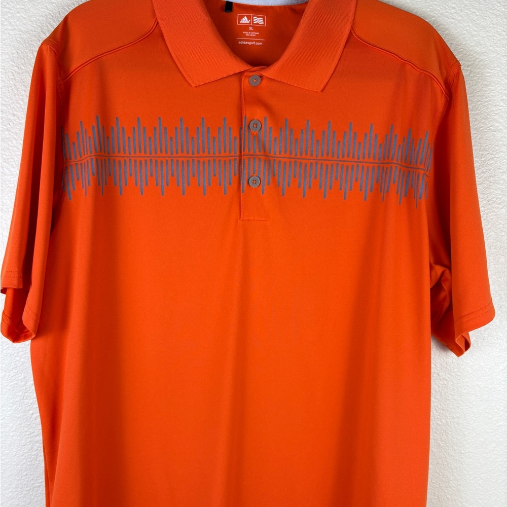 Adidas Men’s Orange Golf Polo with Reflective Stripe Size XL